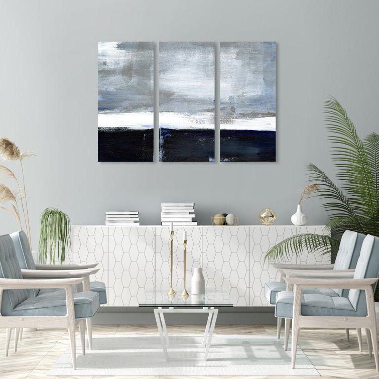Oliver Gal Fondo Fondo Triptych, Abstract Cloudy Sky Modern Gray